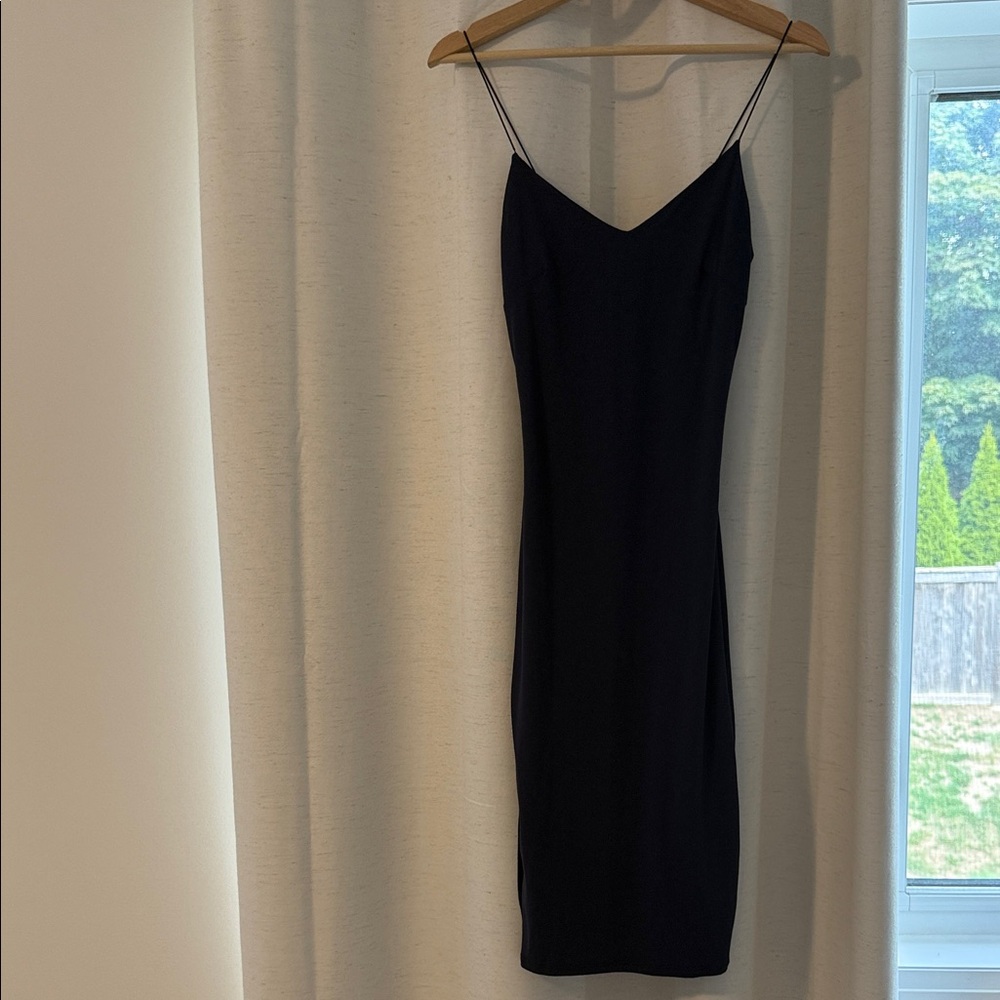 Elegant navy Spaghetti Strap Dress